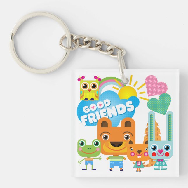 Animals Good Friends Key Ring (Front)