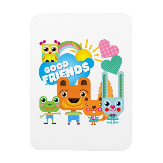 Animals Good Friends Magnet (Vertical)