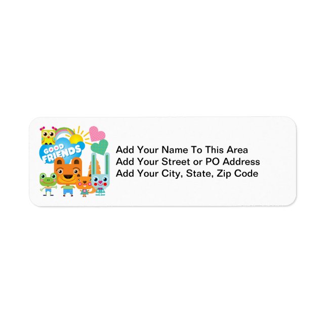 Animals Good Friends Return Address Label (Front)