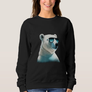 Animals Graphic  Polar Bear Wearing Sunglasses Sweatshirt