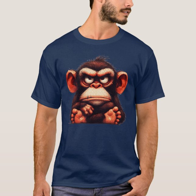 animals grumpy ape monkey family T-Shirt (Front)