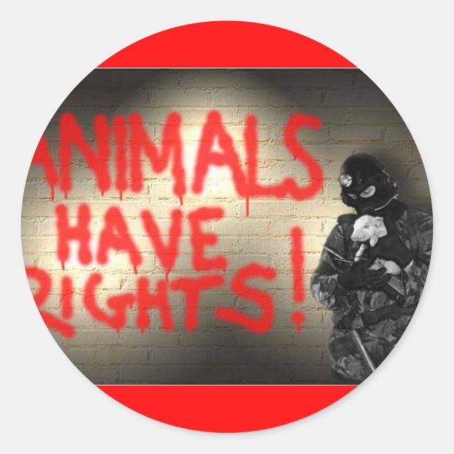 Animals Have Rights! Classic Round Sticker (Front)