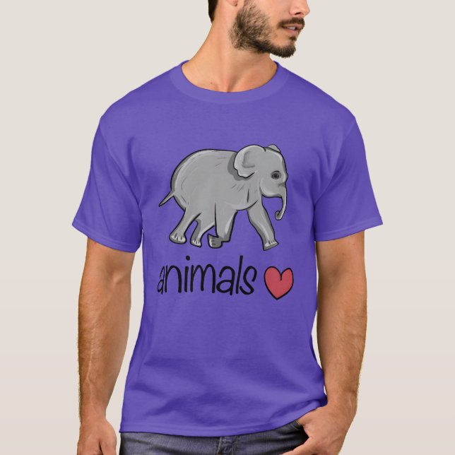 Animals heart elephant icon friend T-Shirt (Front)