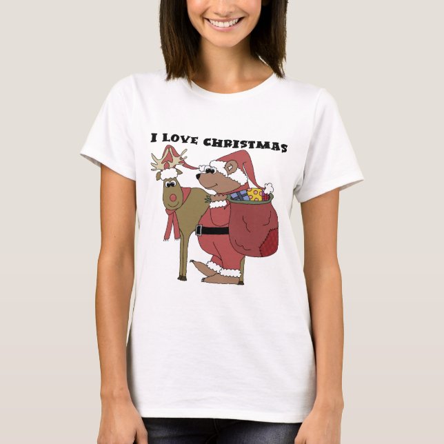 Animals I Love Christmas Tshirts and Gifts (Front)