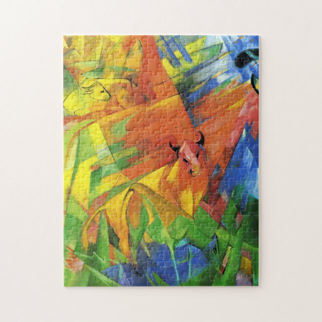 Animals in a landscape by Franz Marc Jigsaw Puzzle (Vertical)