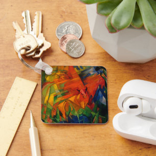 Animals in a Landscape by Franz Marc Key Ring