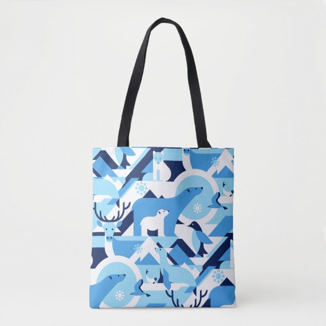 Animals in Arctical, Polar - abstract pattern, sea Tote Bag (Front)
