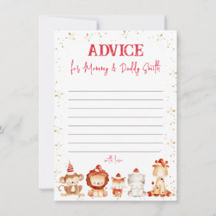 Animals in Hats, Baby Shower Advice for Parents Card