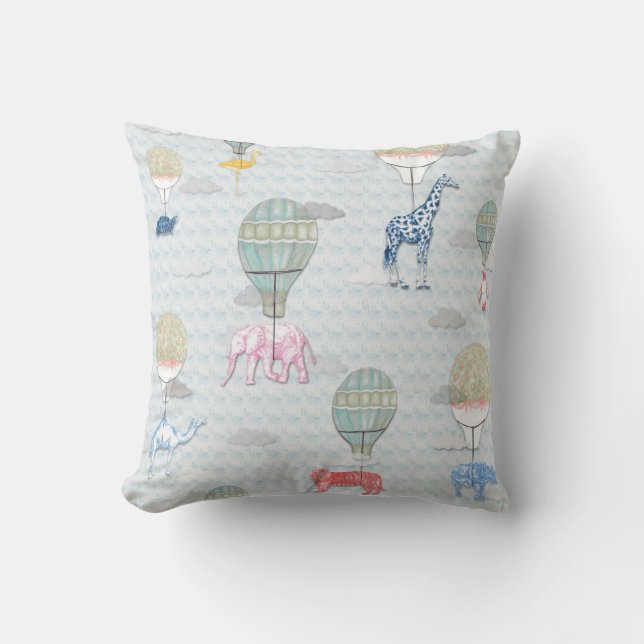 Animals in Hot Air Balloons Cushion (Front)