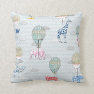 Animals in Hot Air Balloons Cushion