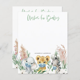 Animals in mask gender neutral wishes for baby let