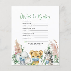 Animals in mask gender neutral wishes for baby let