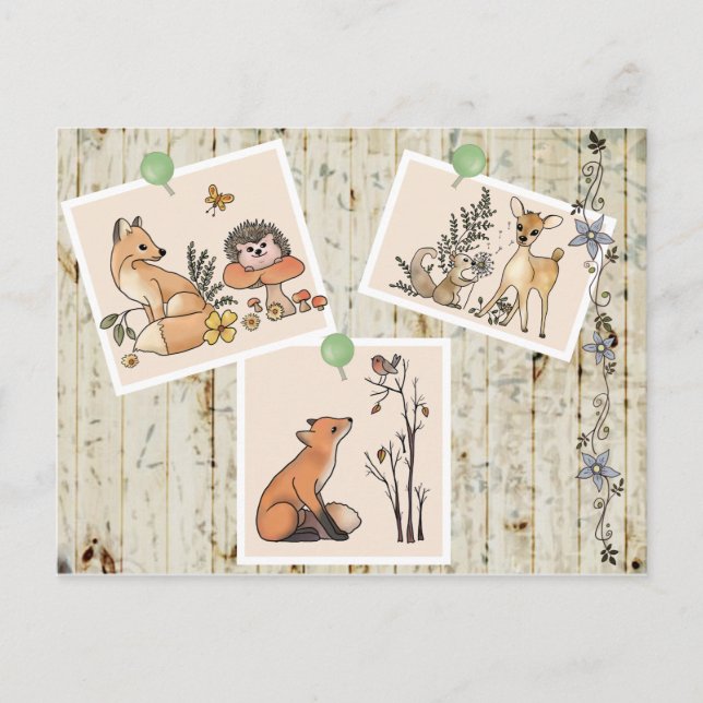 animals in the forest postcard (Front)