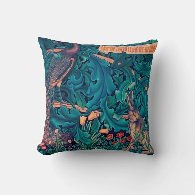 Animals in The Forest, William Morris Cushion (Front)