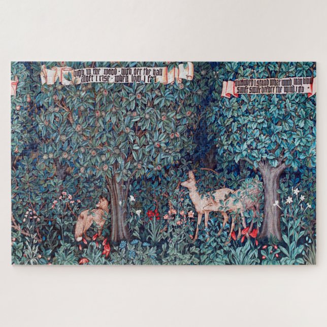Animals in The Forest, William Morris Jigsaw Puzzle (Horizontal)