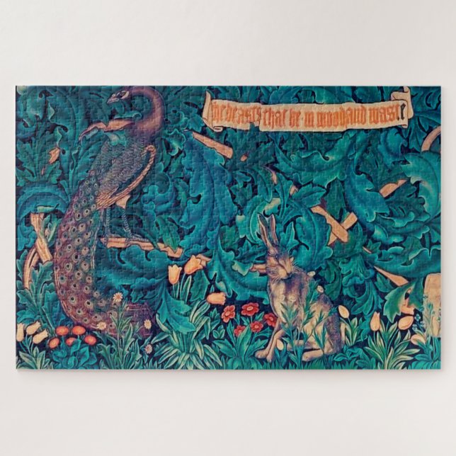 Animals in The Forest, William Morris Jigsaw Puzzle (Horizontal)
