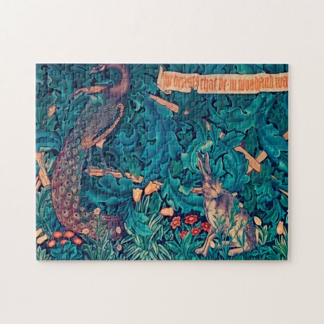 Animals in The Forest, William Morris Jigsaw Puzzle (Horizontal)