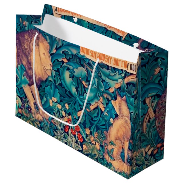 Animals in The Forest, William Morris Large Gift B Large Gift Bag (Front Angled)