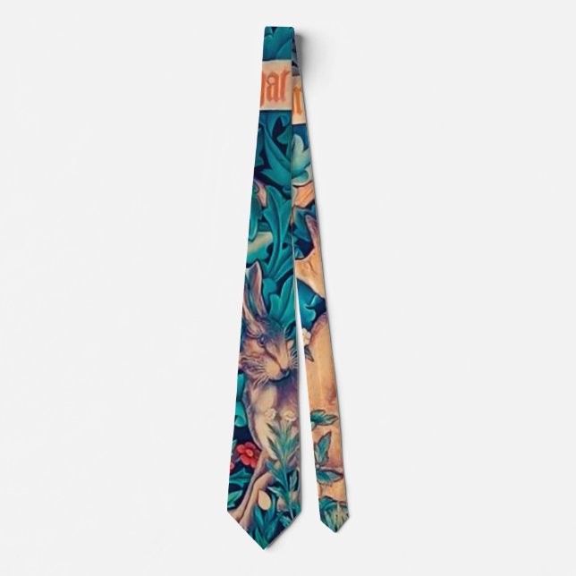 Animals in The Forest, William Morris Tie (Front)