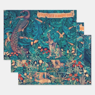 Animals in The Forest, William Morris Wrapping Paper Sheet