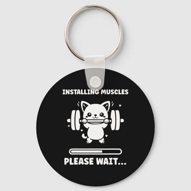 Animals Installing Muscles Fitness Bodybuilding Ca Key Ring (Front)