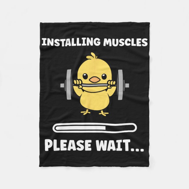 Animals Installing Muscles Fitness Bodybuilding Ch Fleece Blanket (Front)