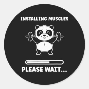 Animals Installing Muscles Fitness Bodybuilding Pa Classic Round Sticker