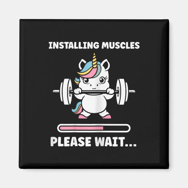 Animals Installing Muscles Fitness Bodybuilding Un Magnet (Front)