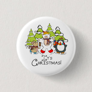 Animals It's Christmas 3 Cm Round Badge