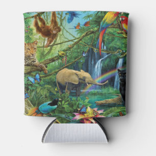 Animals living together throw pillow can cooler