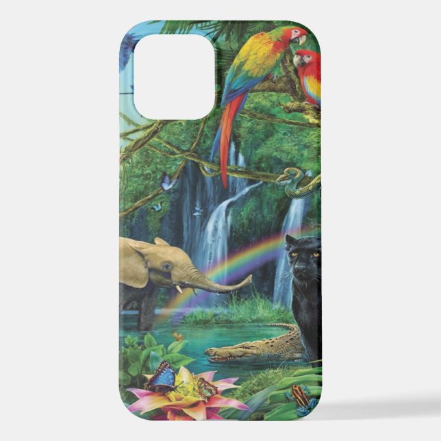 Animals living together throw pillow iPhone case (Back)