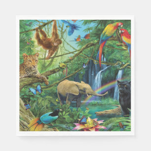 Animals living together throw pillow napkin
