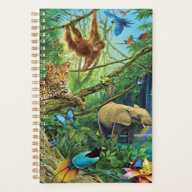 Animals living together throw pillow planner (Front)