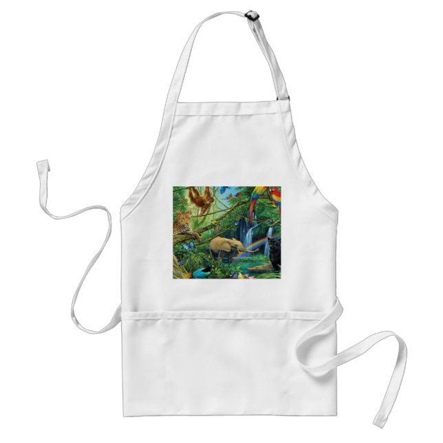 Animals living together throw pillow standard apron (Front)