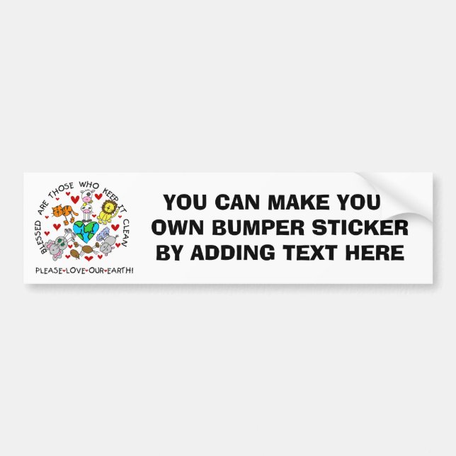 Animals Love the Earth T-shirts and GIfts Bumper Sticker (Front)