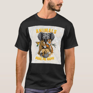 Animals Make Me Happy retro T-Shirt