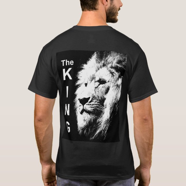 Animals Modern Pop Art Lion Head Elegant Men's T-Shirt (Back)
