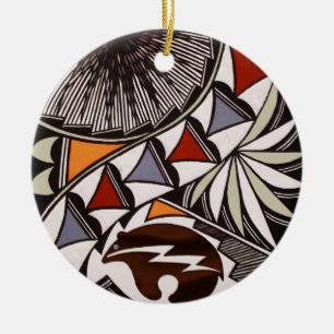 ANIMALS Native American Folk Art BEAR Icon Ceramic Ornament