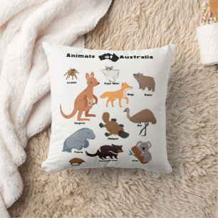 Animals of Australia Aussie Wildlife Cushion