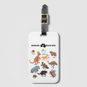 Animals of Australia Aussie Wildlife Luggage Tag