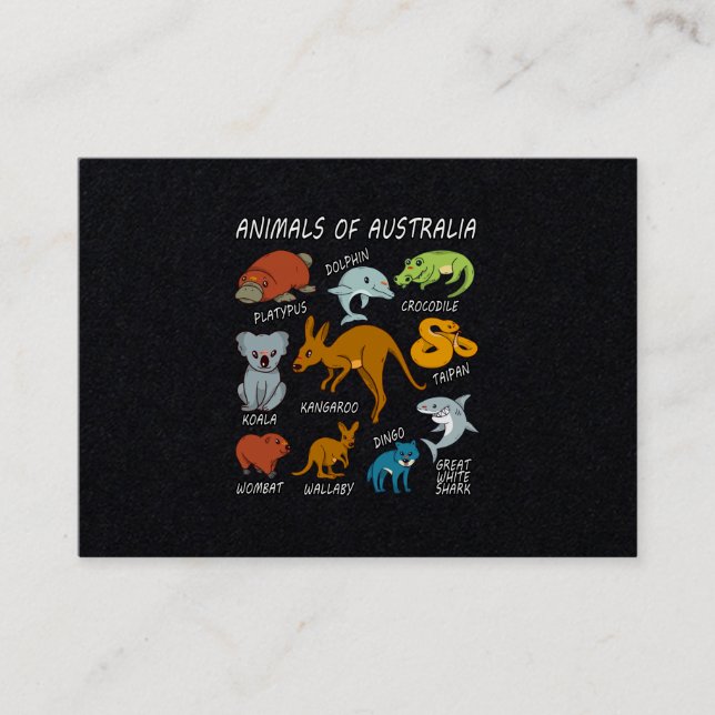 Animals Of Australia Business Card (Front)