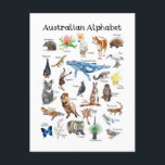 Animals of Australia Postcard<br><div class="desc">Australian animal chart</div>