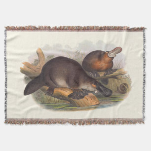 Animals Of Australia The Duck Billed Platypus Rugs Throw Blanket