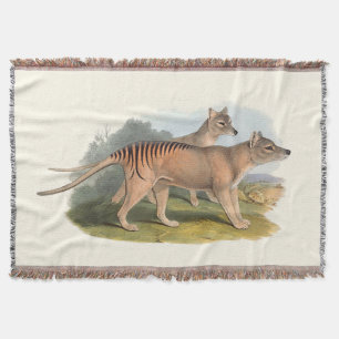 Animals Of Australia The Tasmanian Tiger Throw Blanket