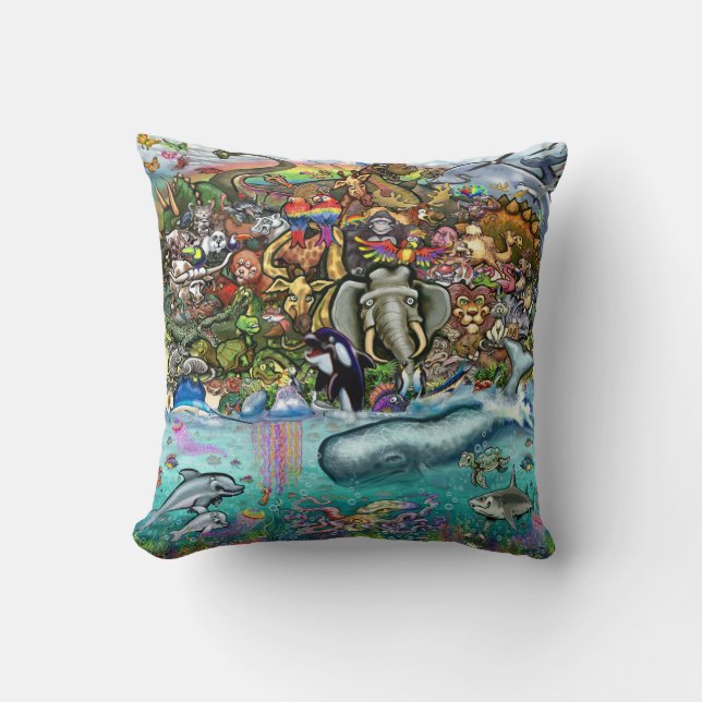 Animals of Land and Sea Cushion (Front)