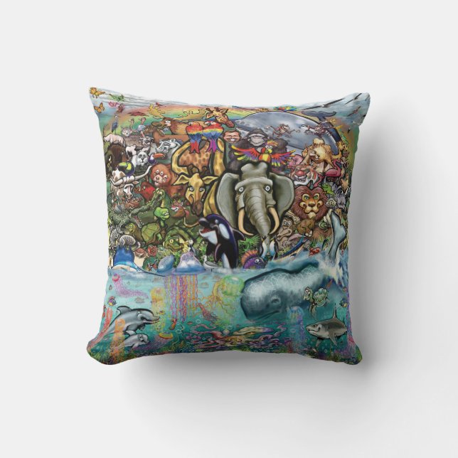 Animals of Land and Sea Cushion (Front)