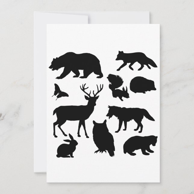 Animals Of The Forest, Wildlife Thank You Card (Front)