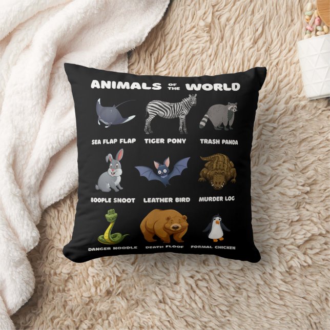 Animals Of The World Gift Funny Rare Animals Memes Cushion (Blanket)