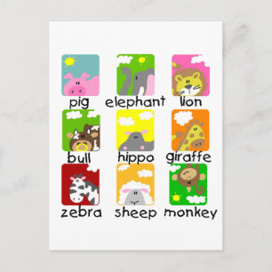 Animals on Parade Tshirts and Gifts Postcard