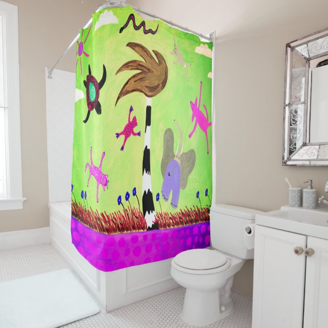 Animals On The Wind Shower Curtain (In Situ)